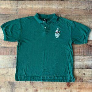Vintage Warner Bros. Studio Store Green Polo Shirt Bugs Bunny Logo Embroidery